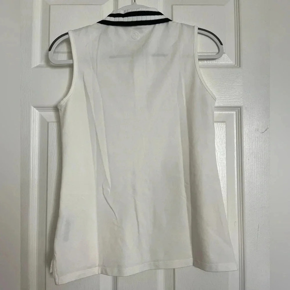 Tory Burch Performance Pleated Collar Sleeveless Polo - Picture 4 of 5